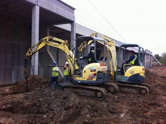 Construction work on building