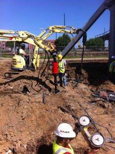 Construction workers on site