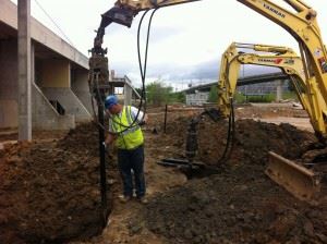 Construction work on building