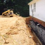 Construction on house foundation