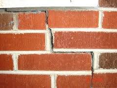 Cracked brick foundation