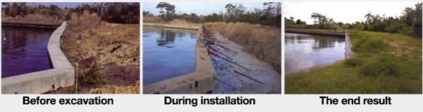 Seawall - Before, during, and after installation